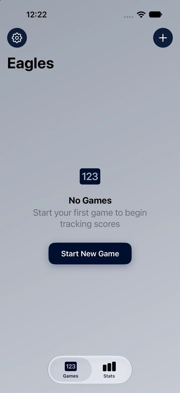 Eagles games screen with a Start New Game button