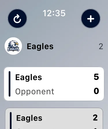 Apple Watch showing the Eagles games list